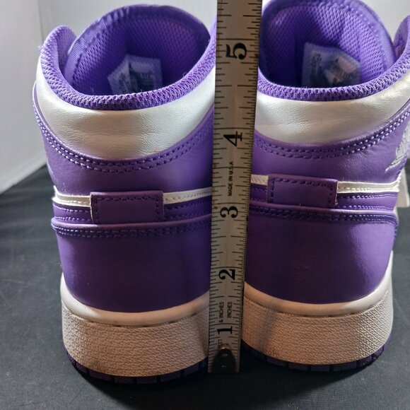 Nike Air Jordan Retro Mid Preschool Purple Venom White size 5.5Y - Picture 5 of 11
